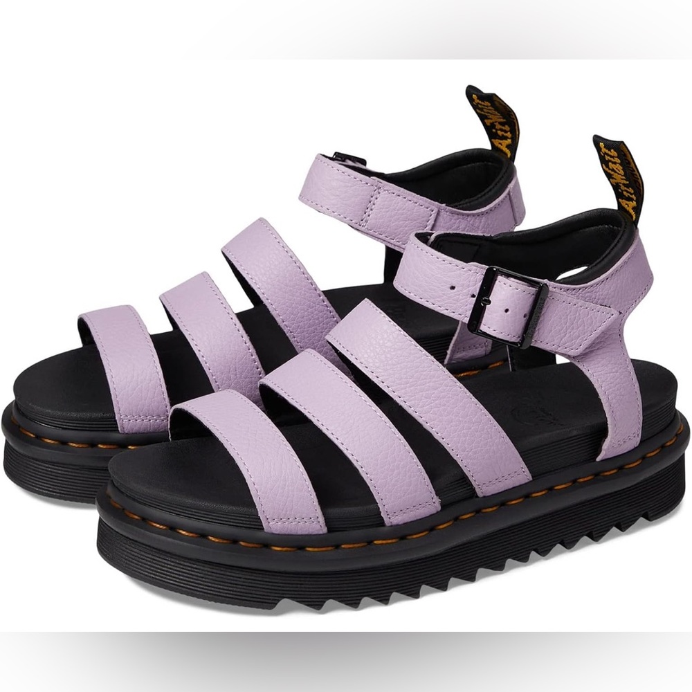 Dr. Martens Women's Blaire Athena Sandal, Lilac Pisa Leather size 6